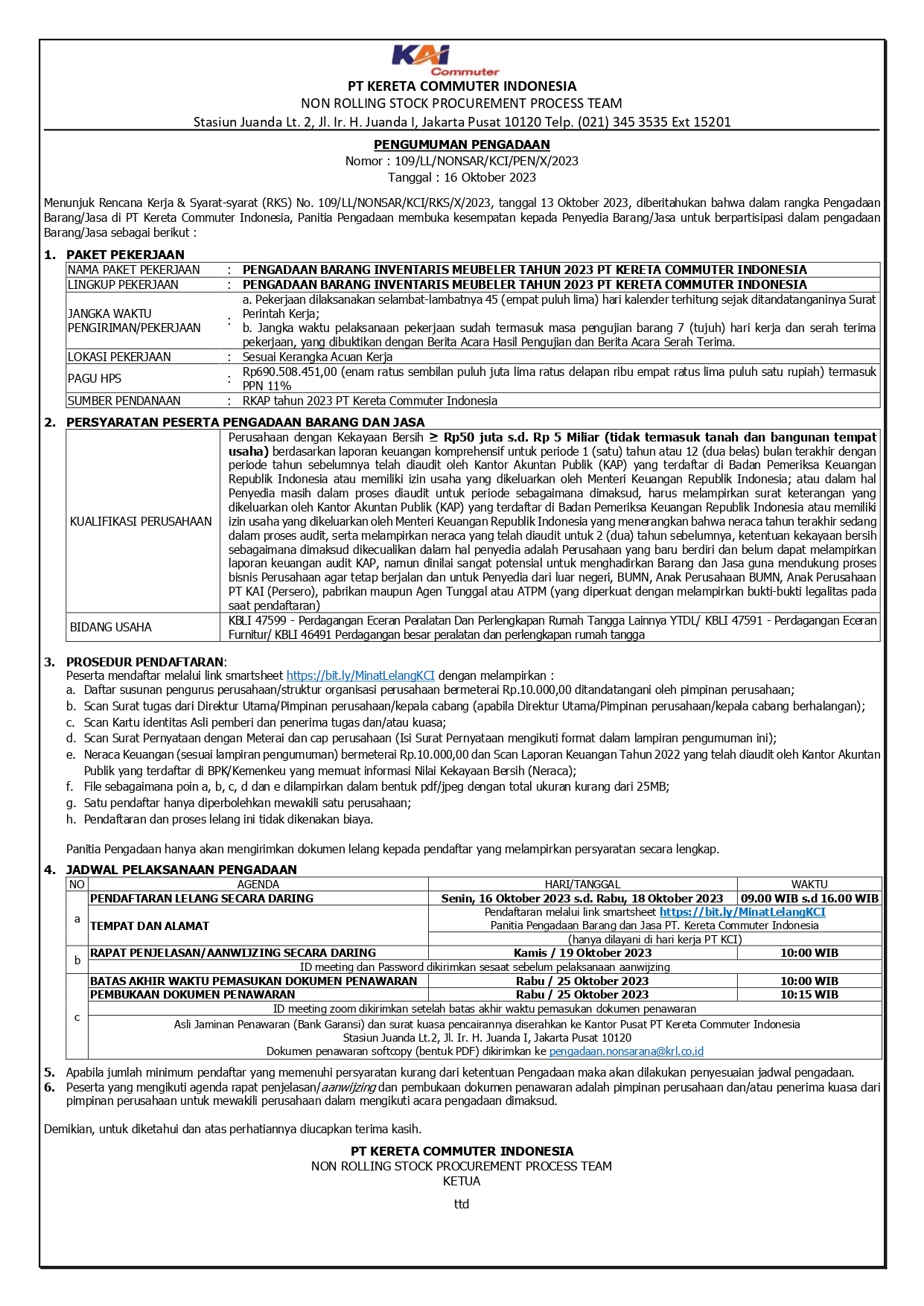 2 pengumuman 109 pengadaan barang inventaris meubeler tahun 2023 page 0001 1